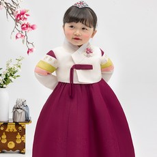 女童用金童女袖燙金韓服上下衣套裝 AW101