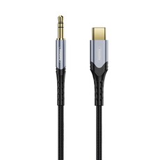 REMAX 睿量 Type-C轉3.5音速音頻轉接線 13g, RC-C015a, 黑色, 1條
