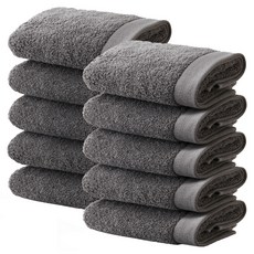 SOFT TOUCH 40支棉經典飯店專用毛巾 180g, 灰色, 10個