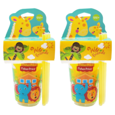 fisher-price 費雪 吸管杯 3入+杯蓋 3入+吸管 3支入組, 黃色, 2組
