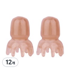 문어 마사지기 두피 괄사, 핑크, 12개