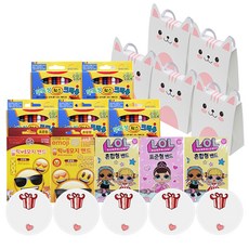 Kindermom 幼兒園生日禮物 12色蠟筆5入 粉紅色 + 捲筒OK繃5入組, 隨機出貨, 1套