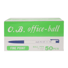 O.B. 歐布德 Office-ball 自動原子筆 細字 50支裝, 藍色, 1盒