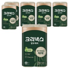 크리넥스 3겹 밤부케어 천연펄프 화장지, 25m, 12개입, 6개