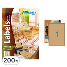 올바른 크라프트라벨 레이저 잉크젯공용 AL011KR, 1칸, 200개