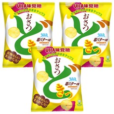 UHA 味覺糖 甘薯心動薯片 鹽奶油風味, 黃金貫品種地瓜製成, 口感偏硬具嚼勁, 65g, 3包
