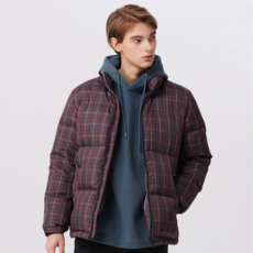 BASIC HOUSE 男款經典格紋羽絨外套 HTJP7103