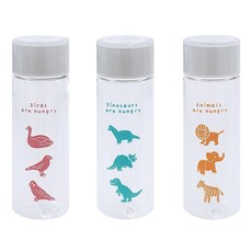 YAMADA 動物冷水瓶, 165ml, 3個, 粉色 + 藍色 + 橘色