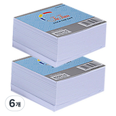 블루마토 백색 메모 패드 B3 3908 + 랩핑포장, 백색 무지, 500매, 6개