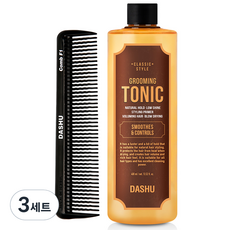 다슈 클래식 대용량 볼륨 그루밍 토닉 워터 왁스 400ml + 포마드 전용 콤브빗 세트, 3세트