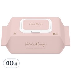쁘띠루쥬 프리미엄 초순수 엠보싱 물티슈 캡형, 70g, 72매, 40개