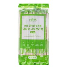 코멧 길어진 일회용 대나무 나무젓가락 23cm, 1개, 100개입
