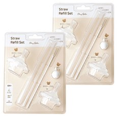 Chez bebe 吸管杯專用替換吸管組, 白色, 2組