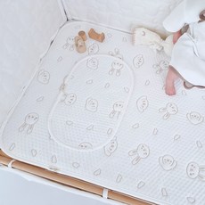 아이레빗 유아용 아이스론 양면 땀패드 베개 고정끈 있음, 화이트토끼, 1개