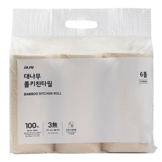 JAJU 竹製低飛塵捲筒廚房紙巾, 75張, 6個