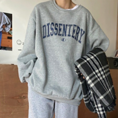 구디프 여성용 레터링 루즈핏 맨투맨