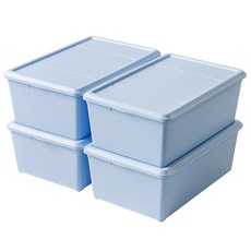 아이리스 쁘띠 컬러 리빙박스, 파스텔블루, 12L, 4개