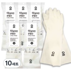 모스트픽 더 길어진 끈질긴 니트릴 고무장갑, 화이트, 중(M), 10세트