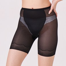 A-ONE 女性用透膚收腹無痕長版四角塑身褲 55944