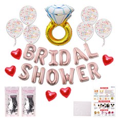 LivingDA 新婚派對造型氣球+金蔥窗簾組 7件組, 銀, 1套