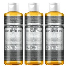 닥터브로너스 페이스 앤 바디 퓨어 캐스틸 솝 바디워시 얼그레이, 1개입, 3개, 240ml