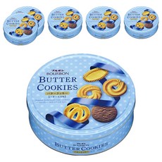 BOURBON 北日本 奶油曲奇餅禮盒, 蝴蝶捲型餅乾 12個 + 捲型餅乾 12個 + 砂糖奶油味餅乾 12個 + 奶油可可味餅乾 12個 + 塔型餅乾 12個, 6盒