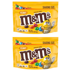 M&M's 經典花生糖衣巧克力分享包，284.9g, 2包