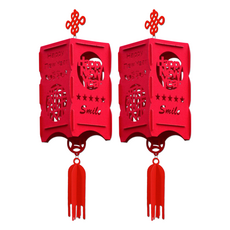 小麥購物 新年春節大紅方形毛氈節慶掛飾 L903, 紅色