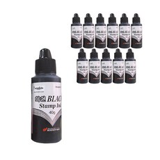 WHASHIN 印章墨水, 黑色, 12個
