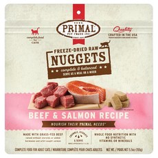 PRIMAL 派莫 全齡貓用 凍乾主食磚, 牛肉 + 鮭魚, 155g, 1包