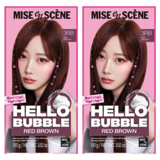미쟝센 뉴 헬로버블 염모제 100g, 3RB 레드브라운, 2개