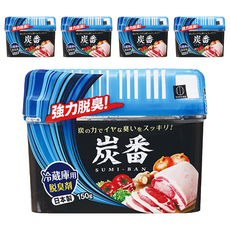 KOKUBO 小久保 冰箱冷藏庫炭脫臭劑 150g 強力脫臭 日本製造 天然系消臭原料 輕巧不占空間 安全環保對食物無害, 5盒