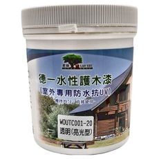 老樹 水性護木漆 室內外專用 防水抗UV, 透明亮光型, 1L, 1罐