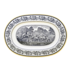 Villeroy&Boch Audun Ferme 橢圓盤, 黑色 + 白色, 1個