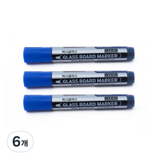 LUXY 玻璃白板筆, 藍色, 6個