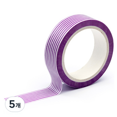 프린텍디자인 마스킹 테이프 15mm x 10m, 퍼플 라인(DM15-1510), 5개