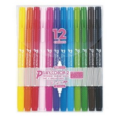 Tombow 蜻蜓牌 玩色2簽筆12色套組, 混色, 1套