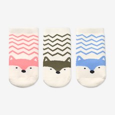 HI BABY CLUB 孩童狐狸圖案刷毛襪 3雙