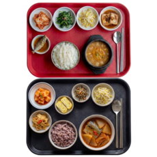미니모 고강도 컬러 쟁반 트레이 2종 세트, 크림슨레드, 매트블랙, 1세트