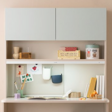 리바트 로넌 자녀가구 책상 1200 상부장 + 플랩도어 세트 방문설치, 아이보리(상부장) + 민트(플랩도어)