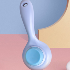 圓形按鈕寵物梳, 藍色, 1個