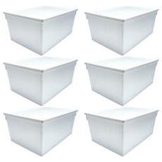 HIMARAYA 寬型附蓋整理盒 4.5L, 白色, 6個