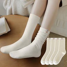 Si Ner socks 女款蜂蜜色羅紋基本款襪子4雙