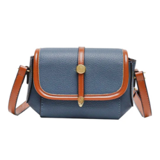 JDudu 女用皮革日常斜背包 JD55, 藍色