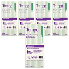 템포 내추럴 탐폰, 레귤러, 10개입, 5개
