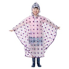 Candy Oiler 小星星斗篷雨衣 輕巧方便攜帶 透明材質安全, 星星 顏色隨機, L, 1件