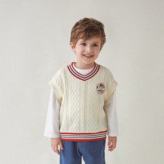 WALTONKIDS 兒童學院風麻花針織背心