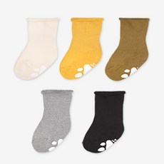 HI BABY CLUB 素色防滑短襪 5雙