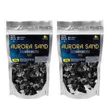 MOBYDICK 水族箱裝飾 極光沙 小 350g, 黑色, 2個