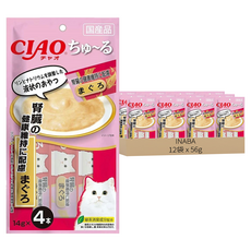 INABA CIAO 啾嚕 腎臟保健配方 肉泥, 鮪魚, 56g, 12袋